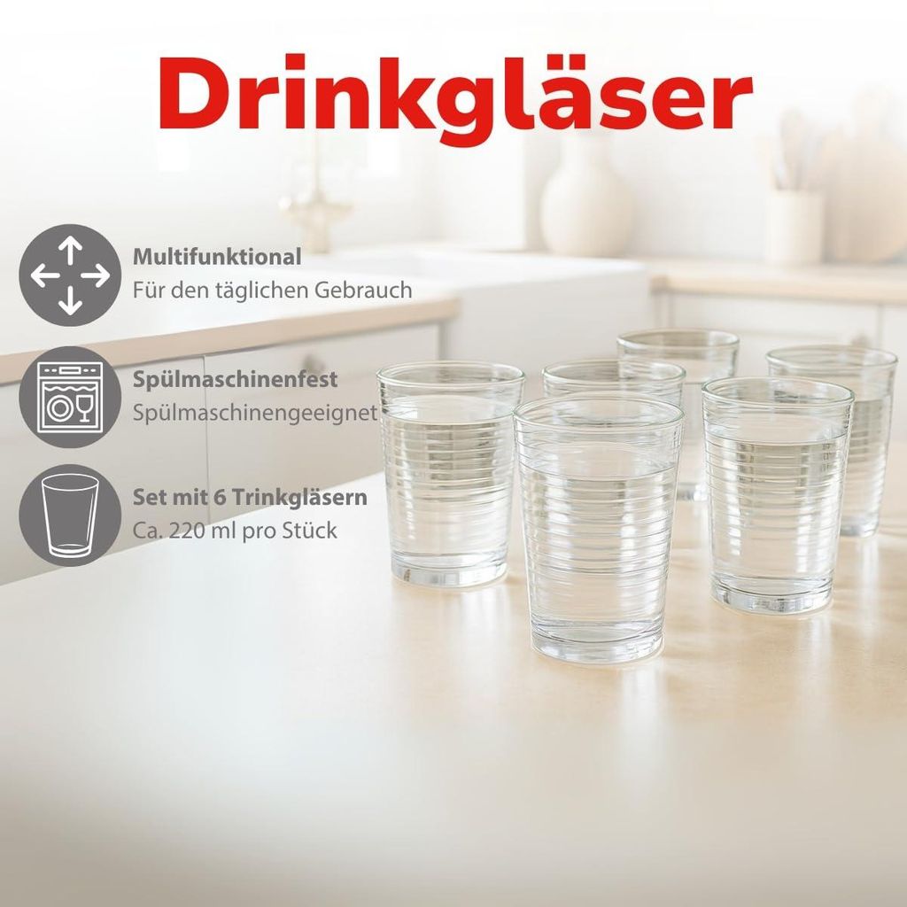 alpina Wassergläser - Trinkgläser Set