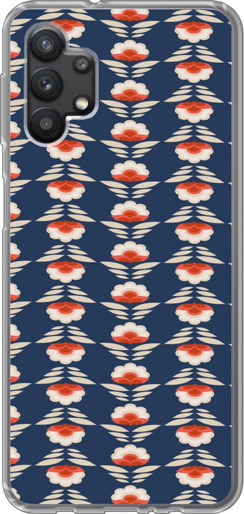 MuchoWow Handyhülle Schutzhülle Hülle für Telefoonhoesje Samsung Galaxy A32 5G Muster - Abstrakt - Blumen Silikon Softcase Handy Hülle - Sof...