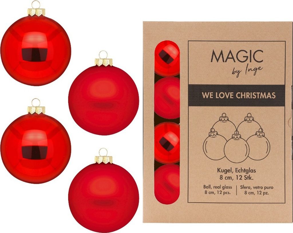 Inge‘s Christmas Decor Merry Red, Ozdobna kula świąteczna, Zdjęcie produktu 