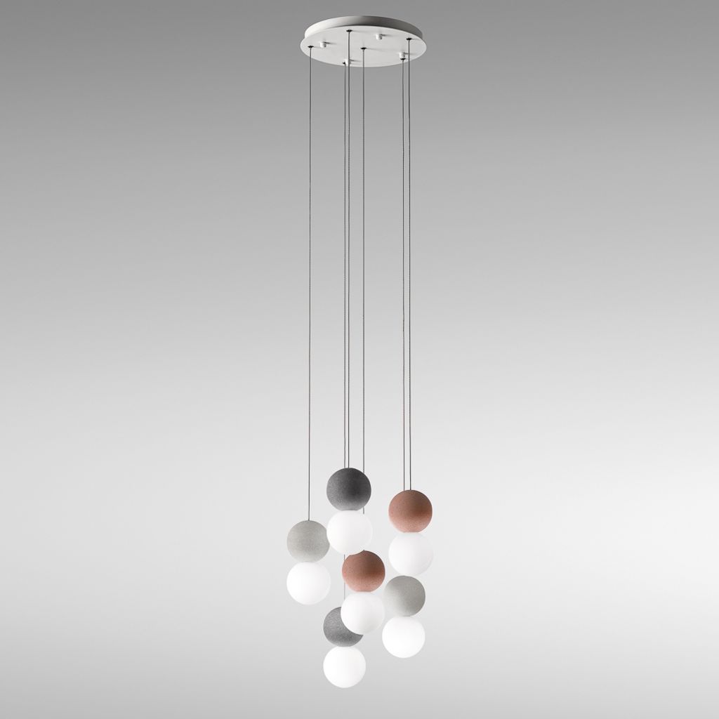 Sfera - lampa wisząca 6-punktowa z betonowymi kulami i Zdjęcie produktu 