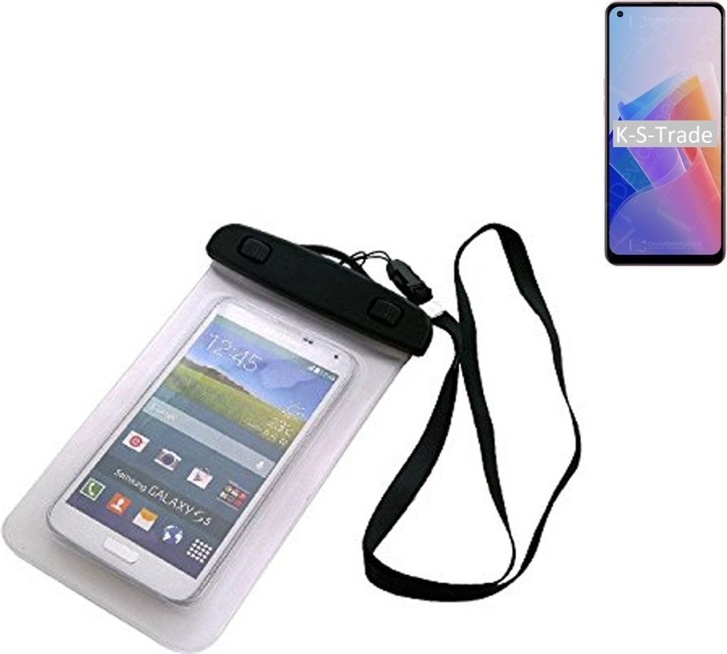 K-S-Trade Schutz Hülle Handy Hülle Kompatibel mit Oppo A96 5G Beach Bag wasserdicht 16cm x 10cm Schutzhülle Staub Sand Flachwasser Beachbag Case