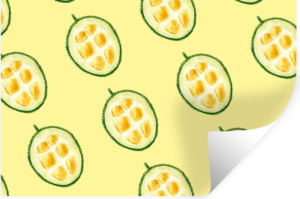 MuchoWow Wandtattoo Wandsticker Wandaufkleber Zitrusfrüchte - Obst - Schablonen 30x20 cm Selbstklebend und Repositionierbar - Wierderverwendbar ...