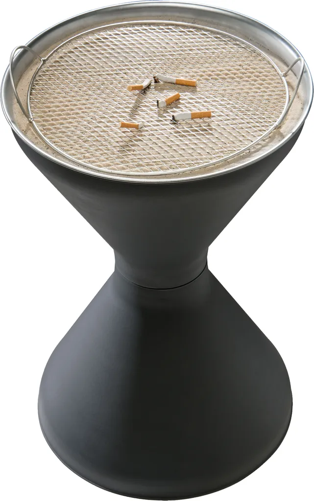 Cendrier colonne robuste en métal pour terrasse et espace fumeur pro