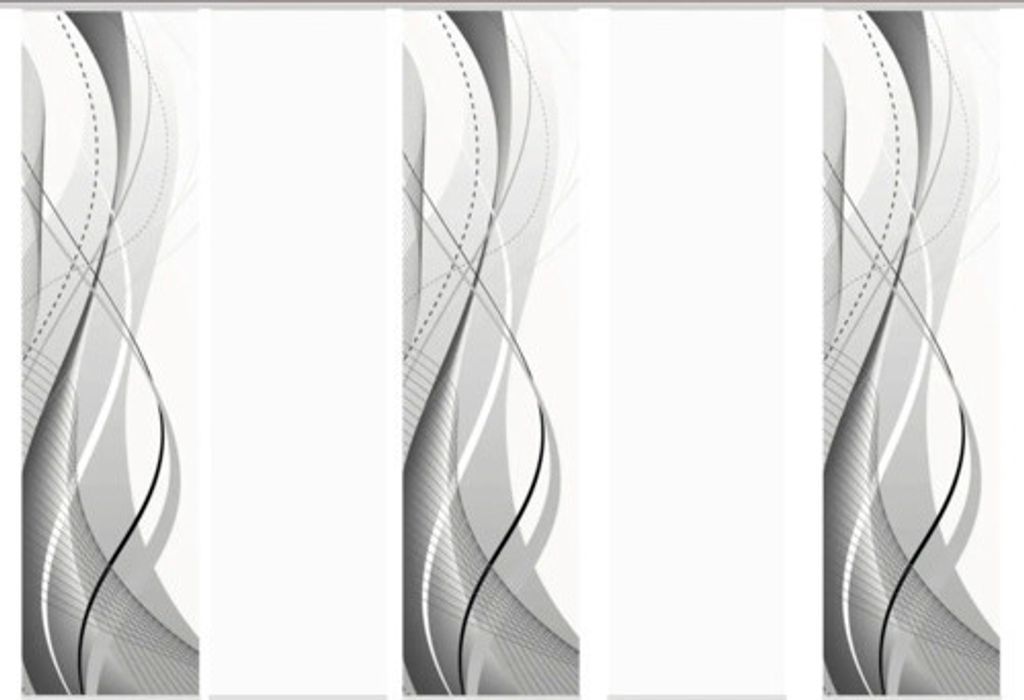 Schiebegardine 5er-Set Wuxi grau 60x245 cm Produktbild 