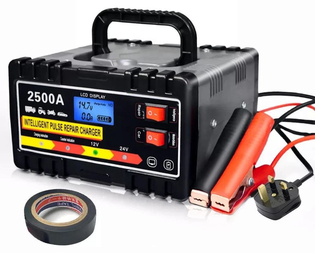 Inteligentní nabíječka baterií 12V/24V, 2500A, 240W, s LCD Obrázek produktu 