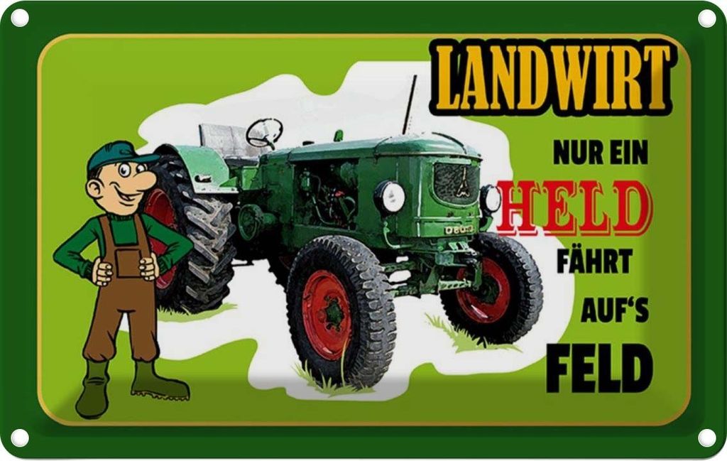 vianmo Blechschild 12x18 cm Landwirt Nur ein Held fährt Feld Beruf Arbeit
