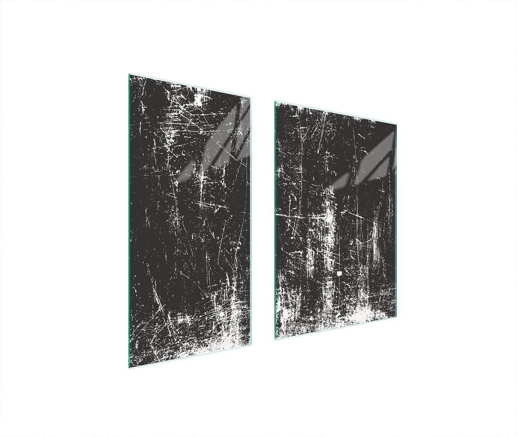 Herdabdeckplatten 2 teilig 75x52 Glaskeramikkochfeld Abdeckung Glas Schneidebrett Stück Schwarz