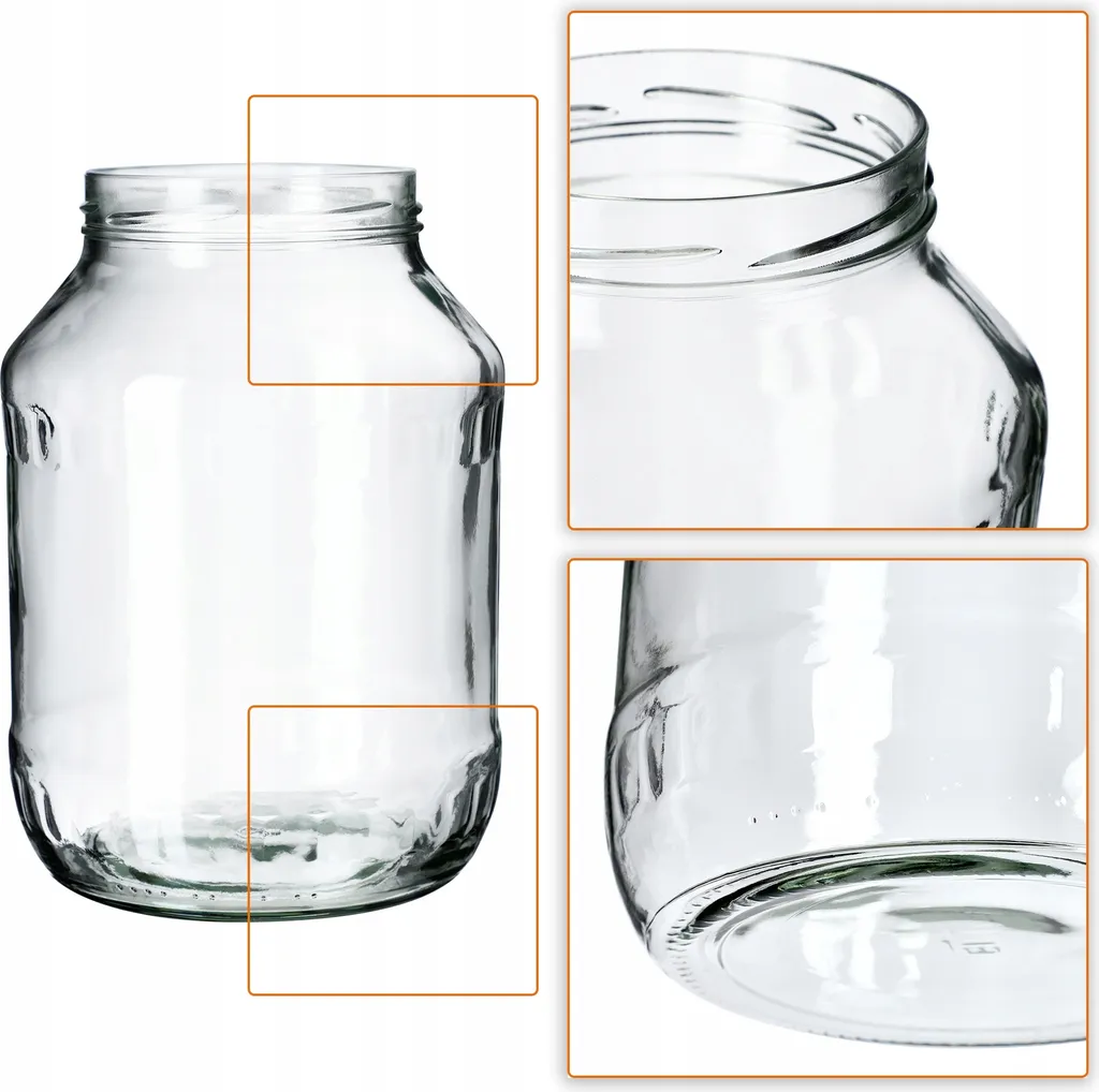 MamboCat Set di 6 barattoli in vetro Bera con coperchio in acciaio inox argentato, 11 cm I 1,2