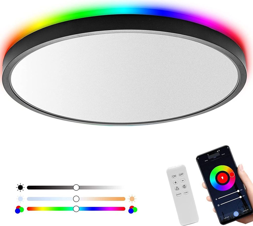Ściemnialna lampa sufitowa, lampa sufitowa LED WIFI RGB do Zdjęcie produktu 4