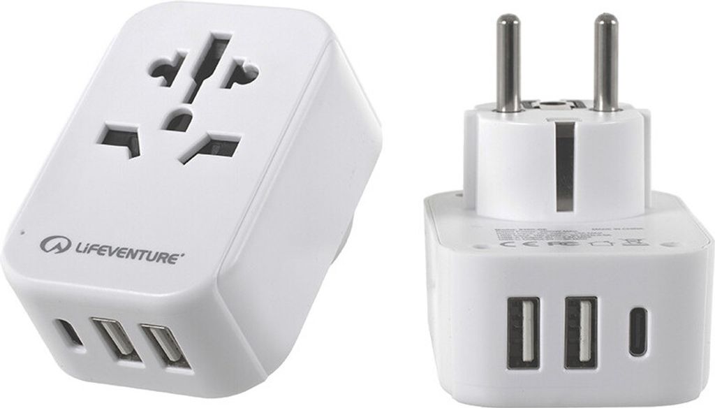 Lifeventure Adaptateur de voyage pour l'Europe + USB Image du produit 