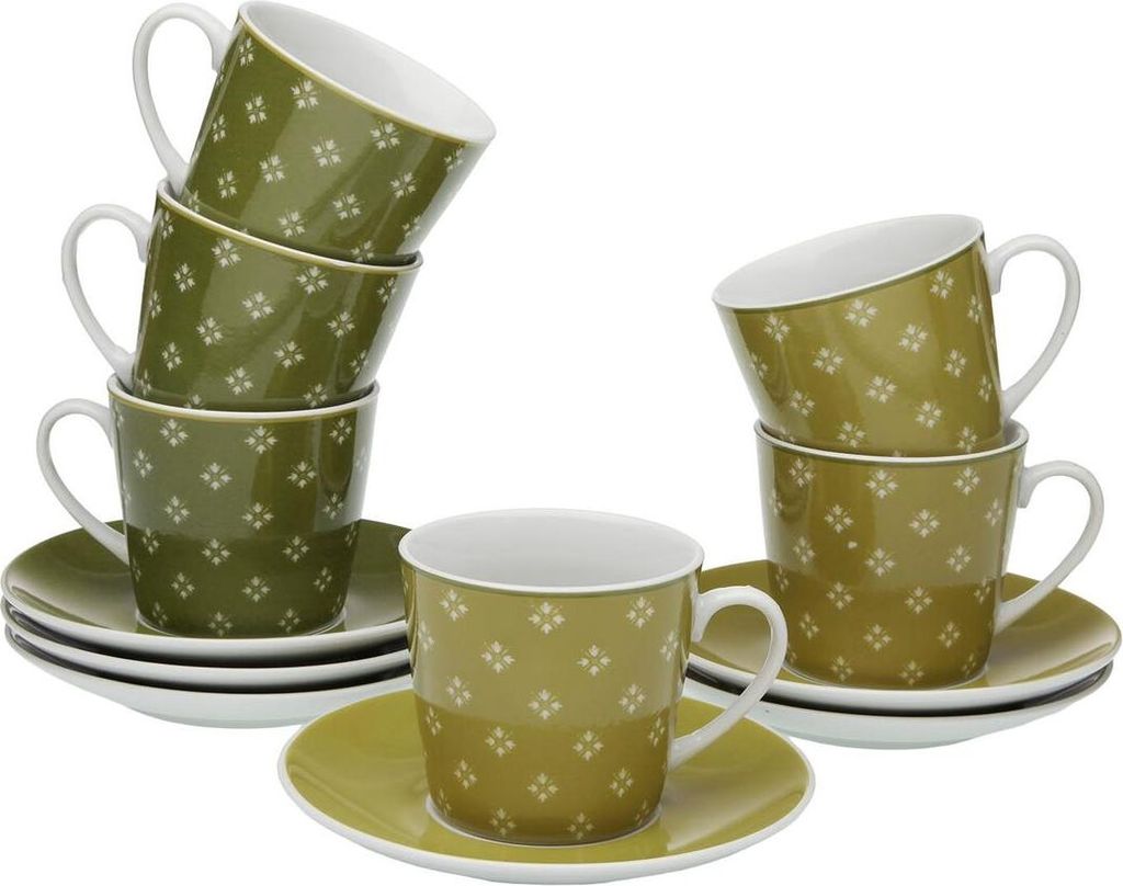Set aus 6 Teetassen mit Teller Versa Nuka Porzellan