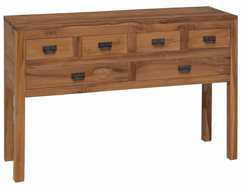 vidaXL Sideboard Natur 110 x 35 x 75,5 cm Massivholz Teak