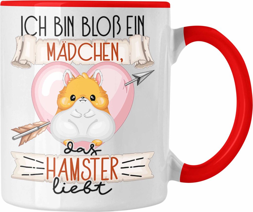 Trendation - Hamster Tasse Geschenk Frauen Ich Bin Bloß Ein Mädchen Das Hamster Liebt Hamster-Liebhaberin Geschenk Spruch Geburtstag (Rot)