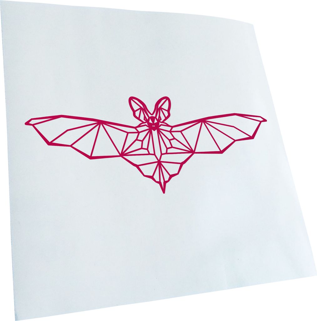 Kiwistar - Autoaufkleber - Fledermaus Polygon - Pink - 60x24cm - Aufkleber für Auto, Laptop, Fahrrad, LKW, Motorrad Mehrfarbig JDM Decal Racing