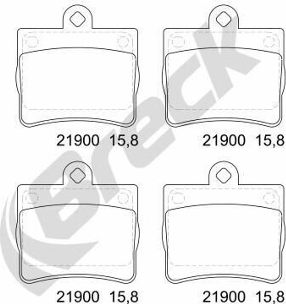 BRECK Bremsbeläge Satz Hinten Bremsklötze passend für MERCEDES-BENZ C-Klasse Limousine (W202) 21900 00 702 00