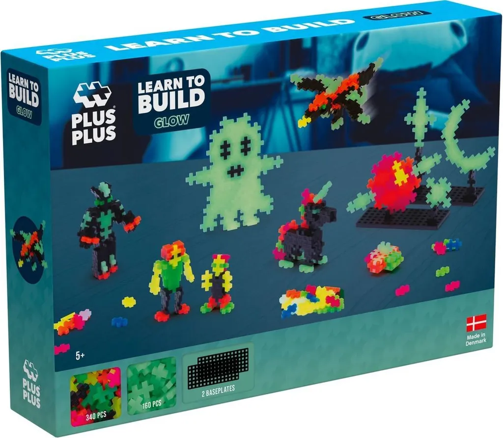 Plus-Plus Apprendre à construire Glow - Jeu de construction phosphorescent