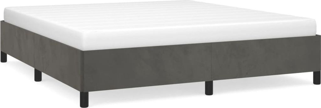 vidaXL Bettgestell ohne Matratze Dunkelgrau 160x200 cm Samt
