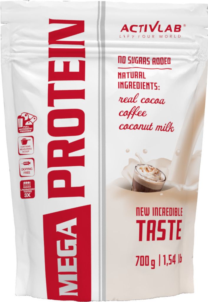 Activlab Mega Protein 700g, Molkenprotein, Kreatin, Taurin - Mokka