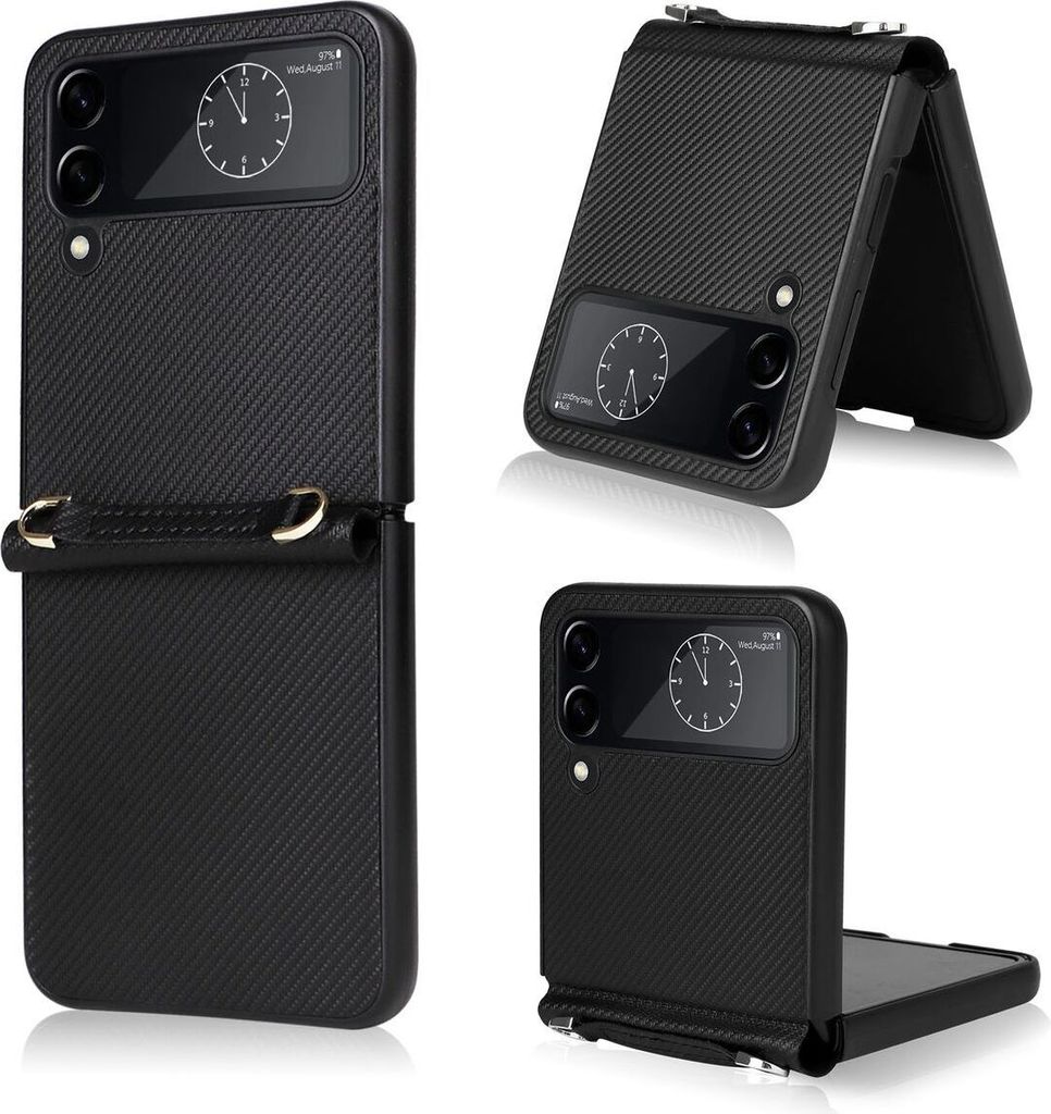 König Design Hülle kompatibel mit Samsung Galaxy Z Flip4 5G Kunststoff Soft Handyhülle - Handy Case Schwarz