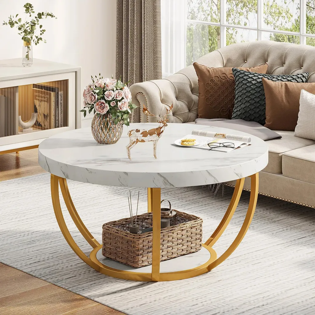 Table basse ronde pour petit salon meuble moderne gain de espace