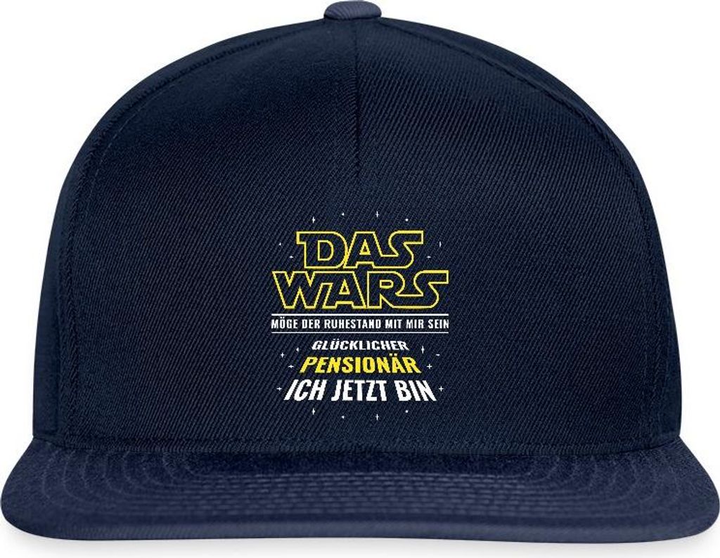 Spreadshirt Glücklicher Pensionär Lustiger Ruhestand Spruch Snapback Cap, One size, Navy/Navy