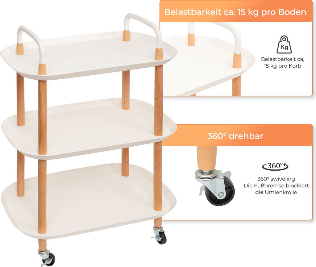 CMYbabee Servierwagen Barwagen Beistellwagen Wagen Mit 3 Produktbild 3