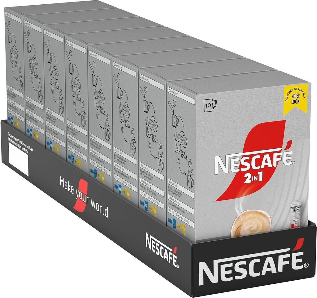NESCAFÉ 2in1 Sticks löslicher Kaffee (8 x 10 x 8g)