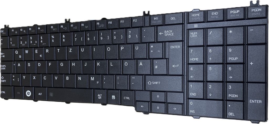 DEUTSCHE-Tastatur Keyboard Schwarz Matt kompatibel für TOSHIBA Satellite C650-188