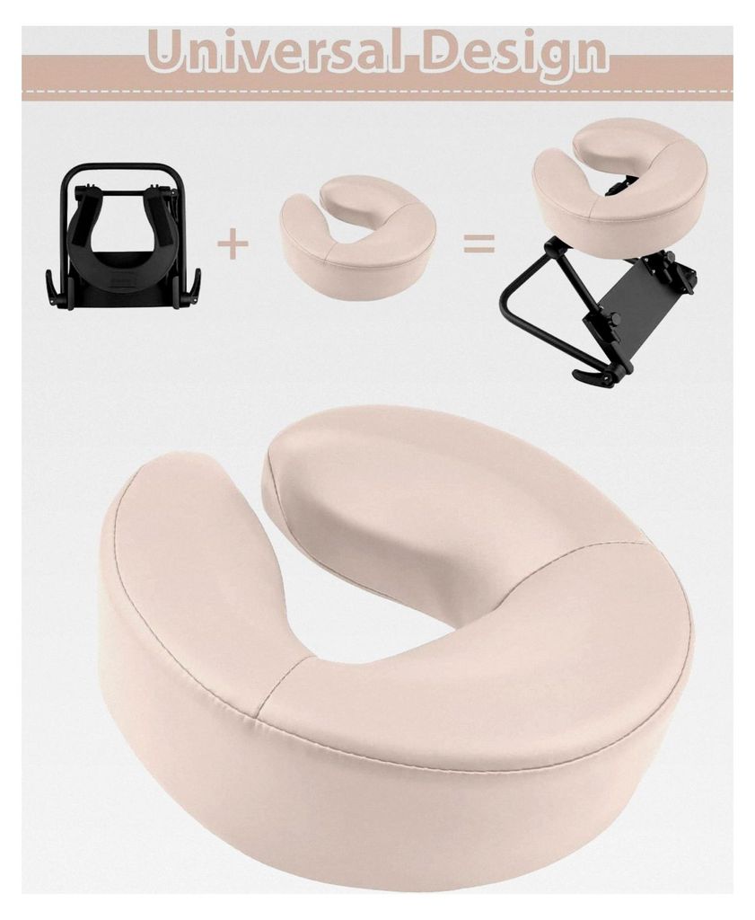 Gesichtsmassage-Wiege Kissen für Massagetische, Universelle Kopfstütze für Massagen - Beige