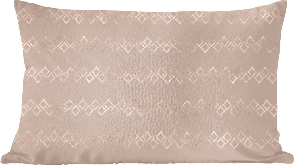 MuchoWow Zierkissen Sofakissen Wohnzimmer Dekokissen 50x30 cm Muster - Rosa - Roségold - Wohnzimmerdekoration - Polster mit Photo