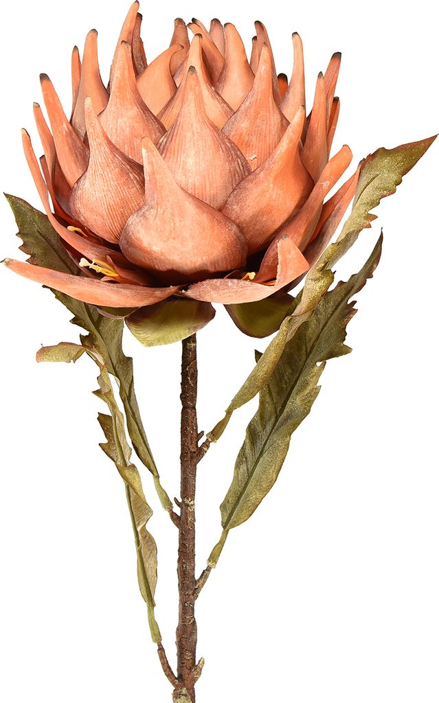Artischocke Kunstblume Herbstdeko Orange Dekoration Trockenblume Ø15cm 73cm