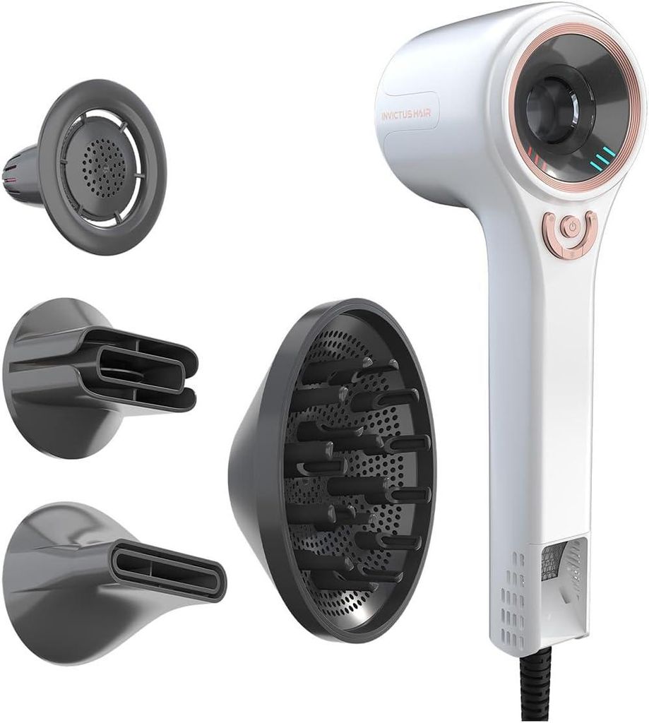 Haartrockner 5 tlg, mit 1 Diffusor 3 verschiedene Stylingdüsen, 5 Temperatur- und 3 Geschwindigkeitsstufen, 1600 W Hair Dryer für schnelles Trocknen