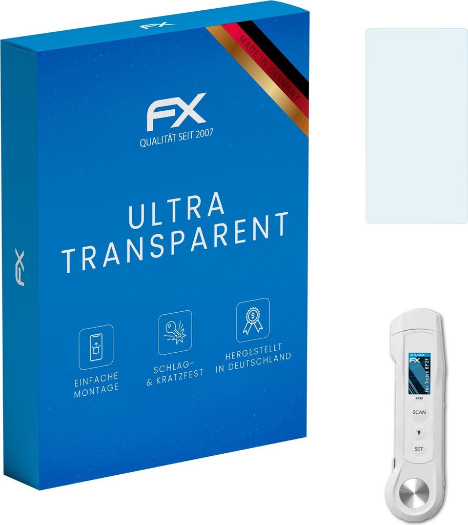 atFoliX FX-Clear 2x Schutzfolie kompatibel mit Trotec BP2F Displayschutzfolie
