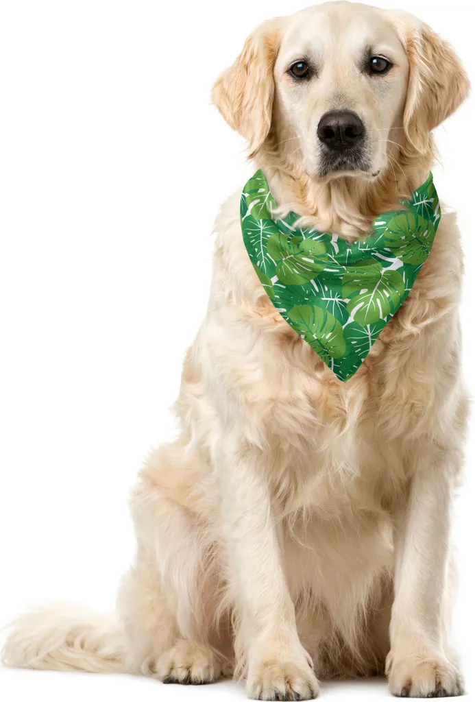 Bandana per Cani Tropicale ABAKUHAUS 40x40cm - Monstera Verde Felce