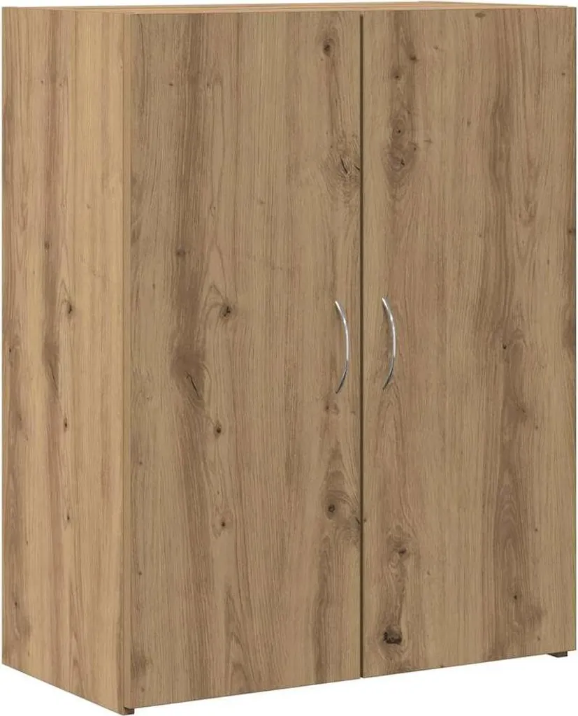vidaXL Mobiletto Ufficio Rovere 60x32x77,5 - Struttura in Legno Solida