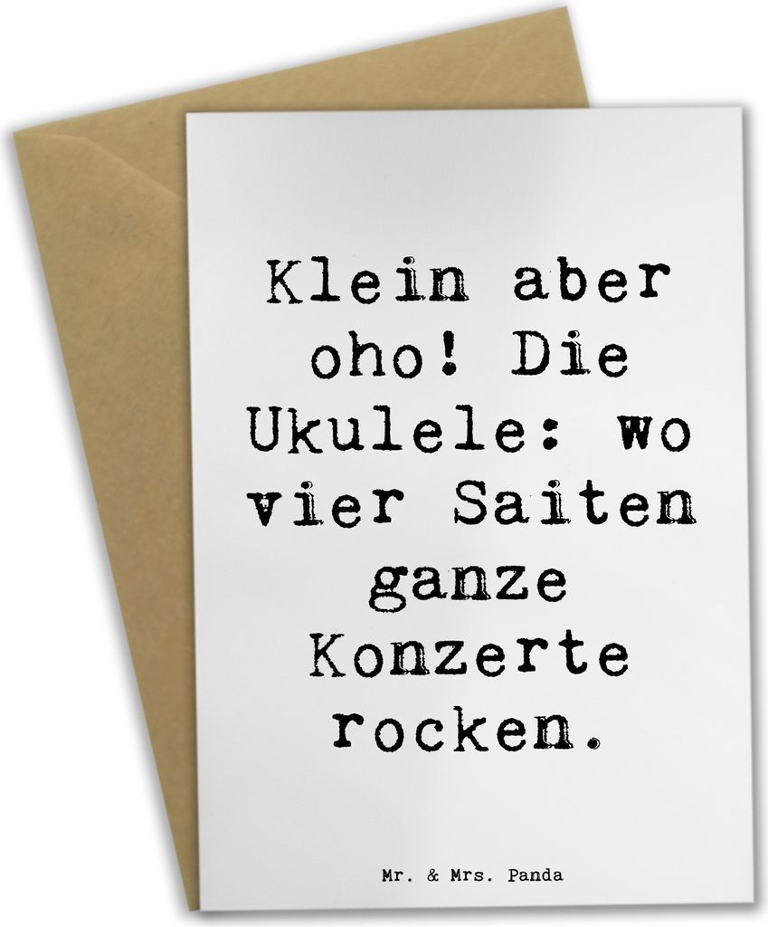 Mr. & Mrs. Panda babykarte Spruch Ukulele Magie - Weiß - Geschenk, Fortgeschrittene, weihnachtskarten, hochzeitskarten, Musikinstrument, Lieder, G...