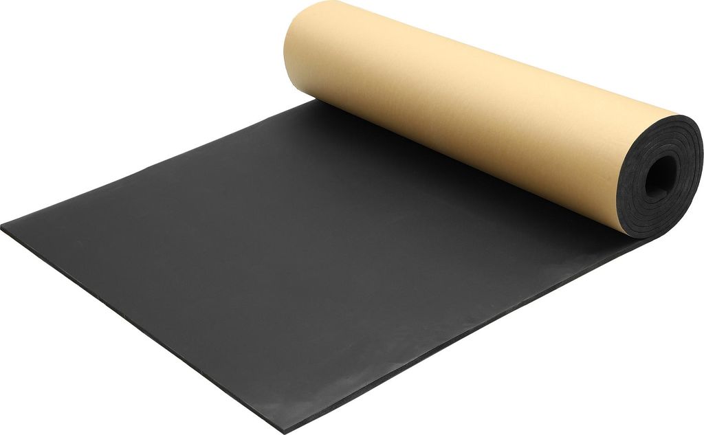Auto-Schalldämmmatte Geschlossenzelliger Schaumstoff Hitzeschildmaterial Selbstklebend Mattenrolle für Motorhaube Bootsmotorabdeckung Schwarz 7mm...
