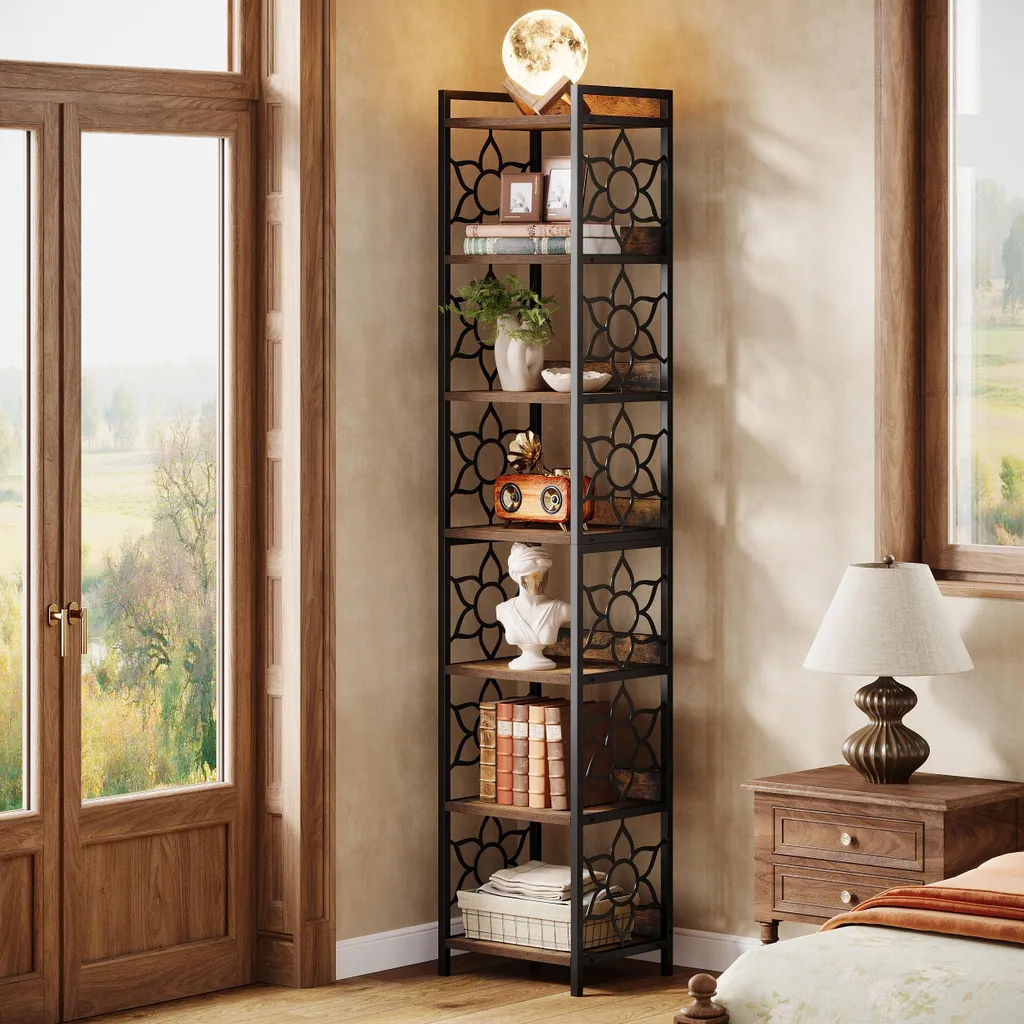 Support de Plantes d'Angle et Porte-Fleurs Vertical 7 Étages Haut