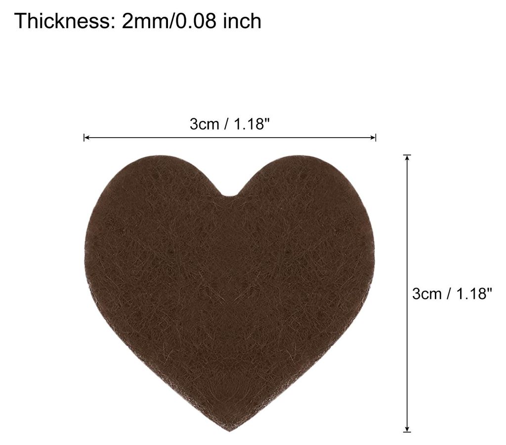 Herzf?rmige Pom Pom-Herzen aus Filz fš¹r Valentinstag, Basteln, Kunsthandwerk, 1 Zoll x 1 Zoll, Braun, Packung mit 100