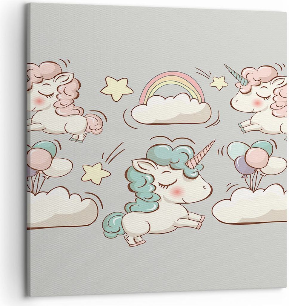 Bild auf Leinwand - Leinwandbild - Wolke Tapete Einhorn Produktbild 
