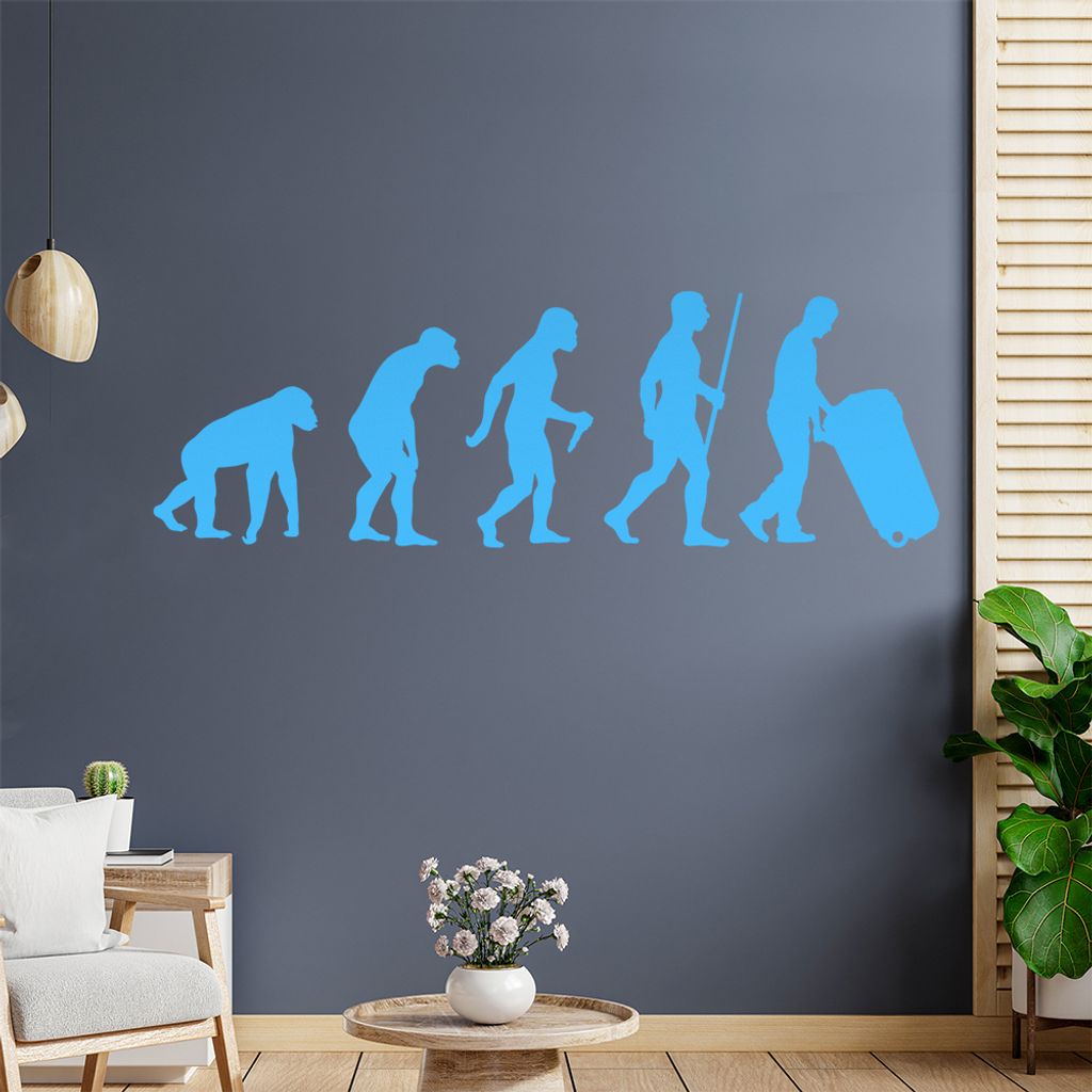 Müllmann Tonne Evolution Wandtattoo Wandaufkleber Wall Sticker - Dekoration, Küche, Wohnzimmer, Schlafzimmer, Badezimmer