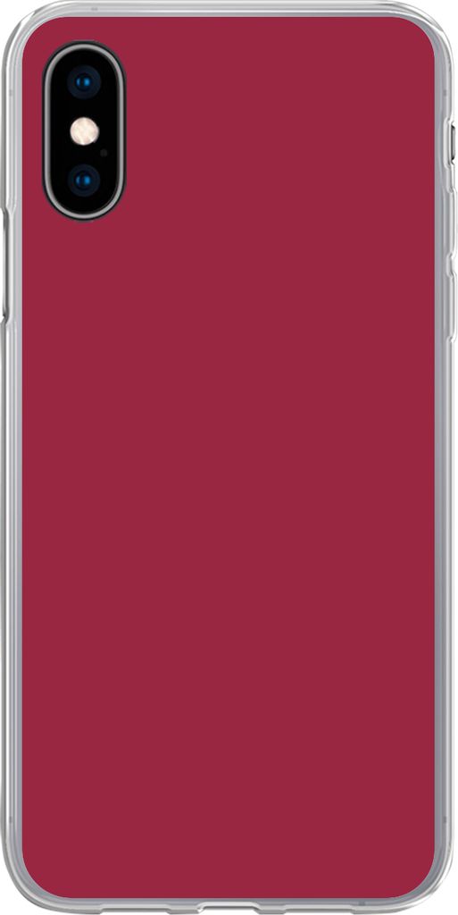 MuchoWow Handyhülle Schutzhülle Hülle für Telefoonhoesje iPhone X Rot - Einfarbig Silikon Softcase Handy Hülle - Handyhülle