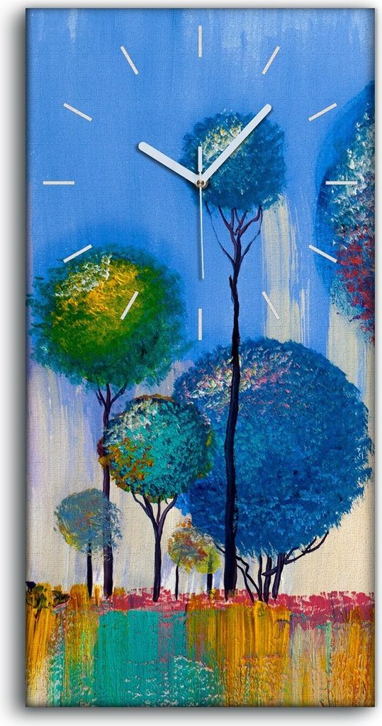 Wandbild Leinwand Bilder mit Uhr 30x60 Wand Kunst Bild Produktbild 