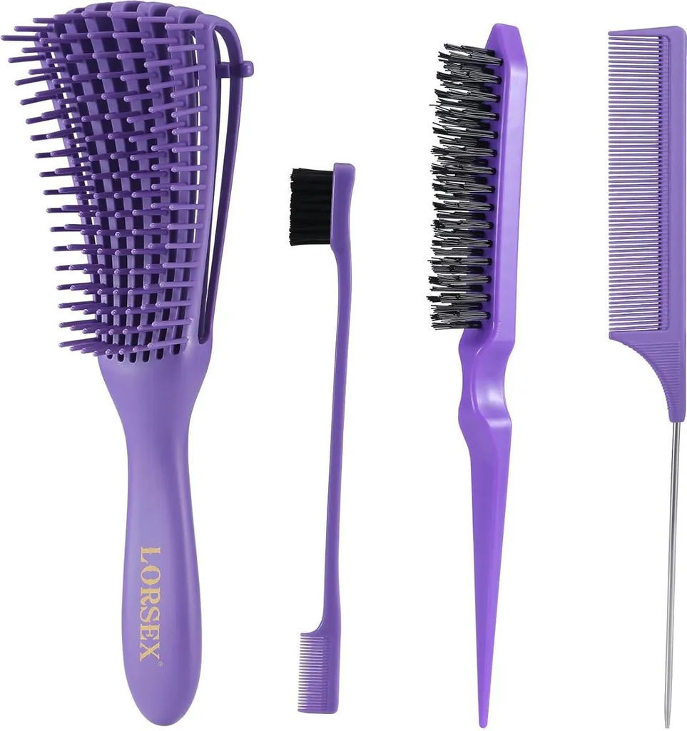 Spazzola Districante Afro Professionale Set Capelli Ricci 3A-4C