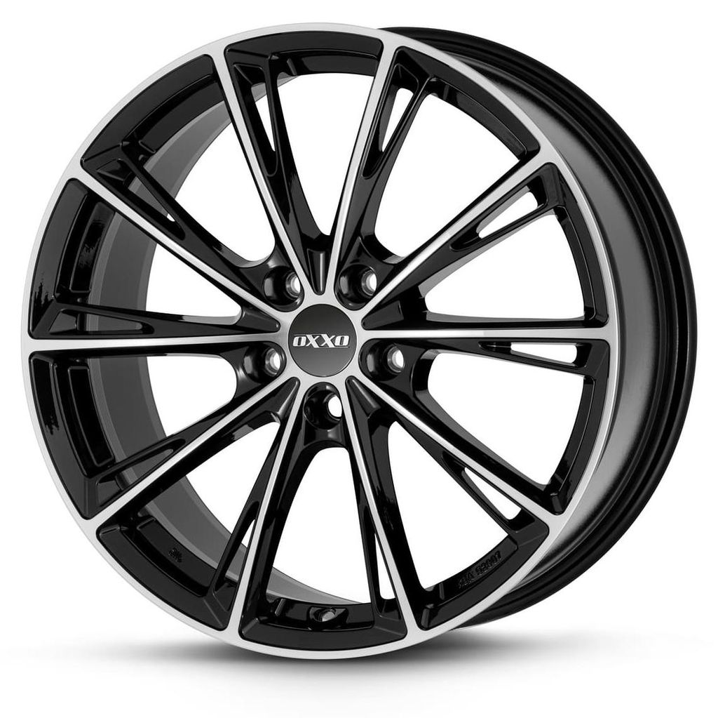 17 Zoll Alufelge OXXO Predator Black 17"x7.50" 5x100 PCD ET40 63.4mm Felge Schwarz Frontpoliert