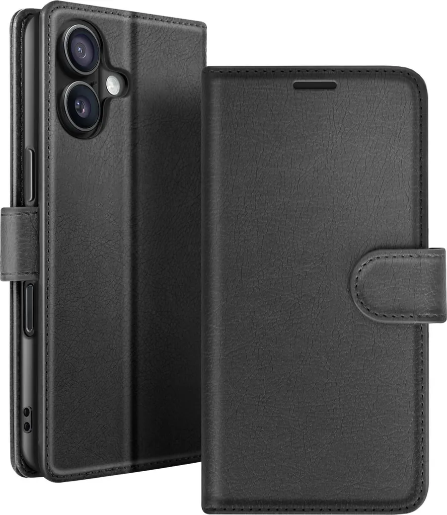 Cover a Libro iPhone 16 Plus Zanaé con Magnete e Porta Carte Nero