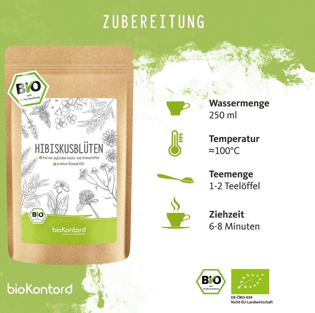 Hibiskusblüten ganz und getrocknet 500 g I 100% natürlich Produktbild 4