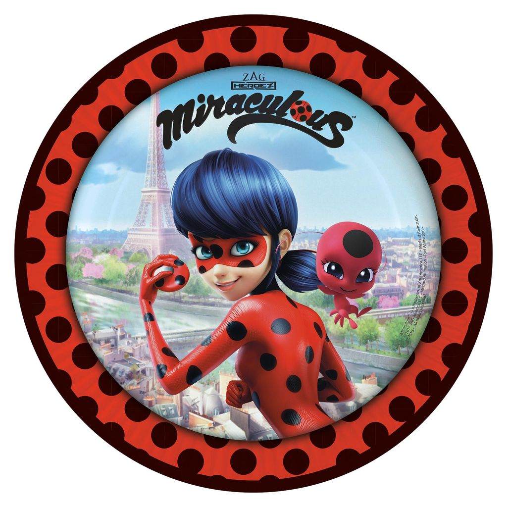 Papierový tanier 22,8 cm 8ks Miraculous - Coccinella - Immagine del prodotto 