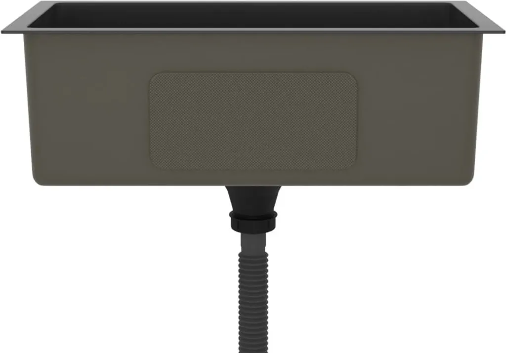 Lavello Cucina Nero Opaco vidaXL - Acciaio Inox Minimal e Chic - 11