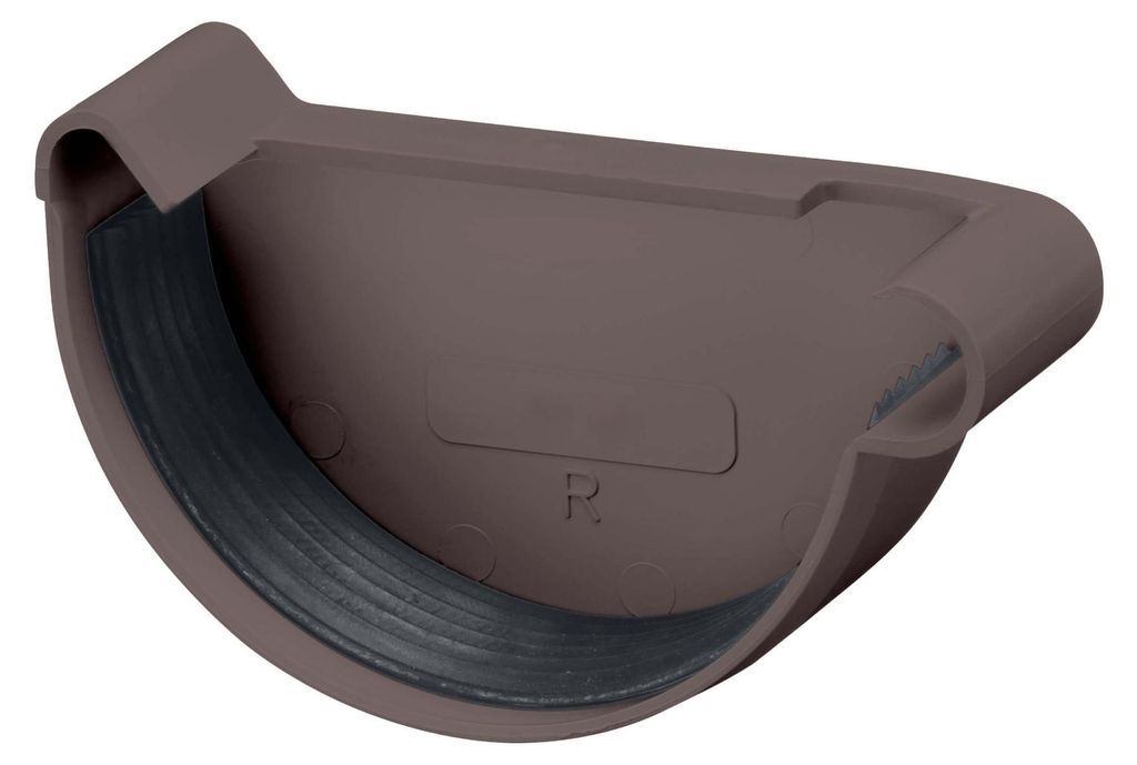 INEFA Dachrinnen Endstück halbrund, PVC NW150 / 150mm, Produktbild 